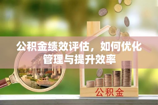 麻江公积金绩效评估，如何优化管理与提升效率