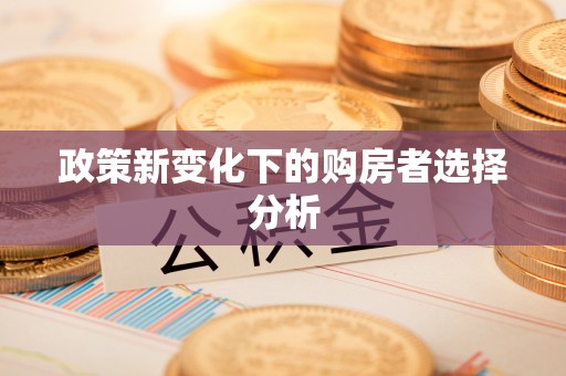 麻江政策新变化下的购房者选择分析