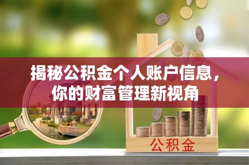 麻江揭秘公积金个人账户信息，你的财富管理新视角