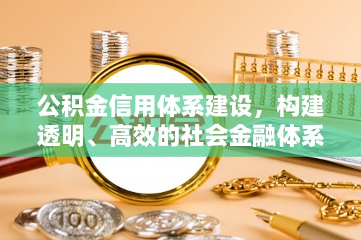 麻江公积金信用体系建设，构建透明、高效的社会金融体系